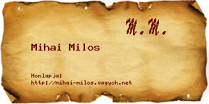 Mihai Milos névjegykártya